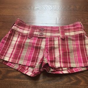 Abercrombie & Fitch Pink Plaid Shorts